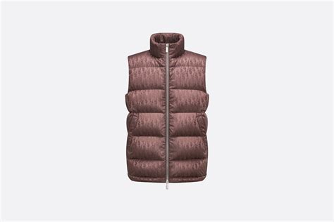 dior down jacket brown|Dior oblique sleeveless down jacket.